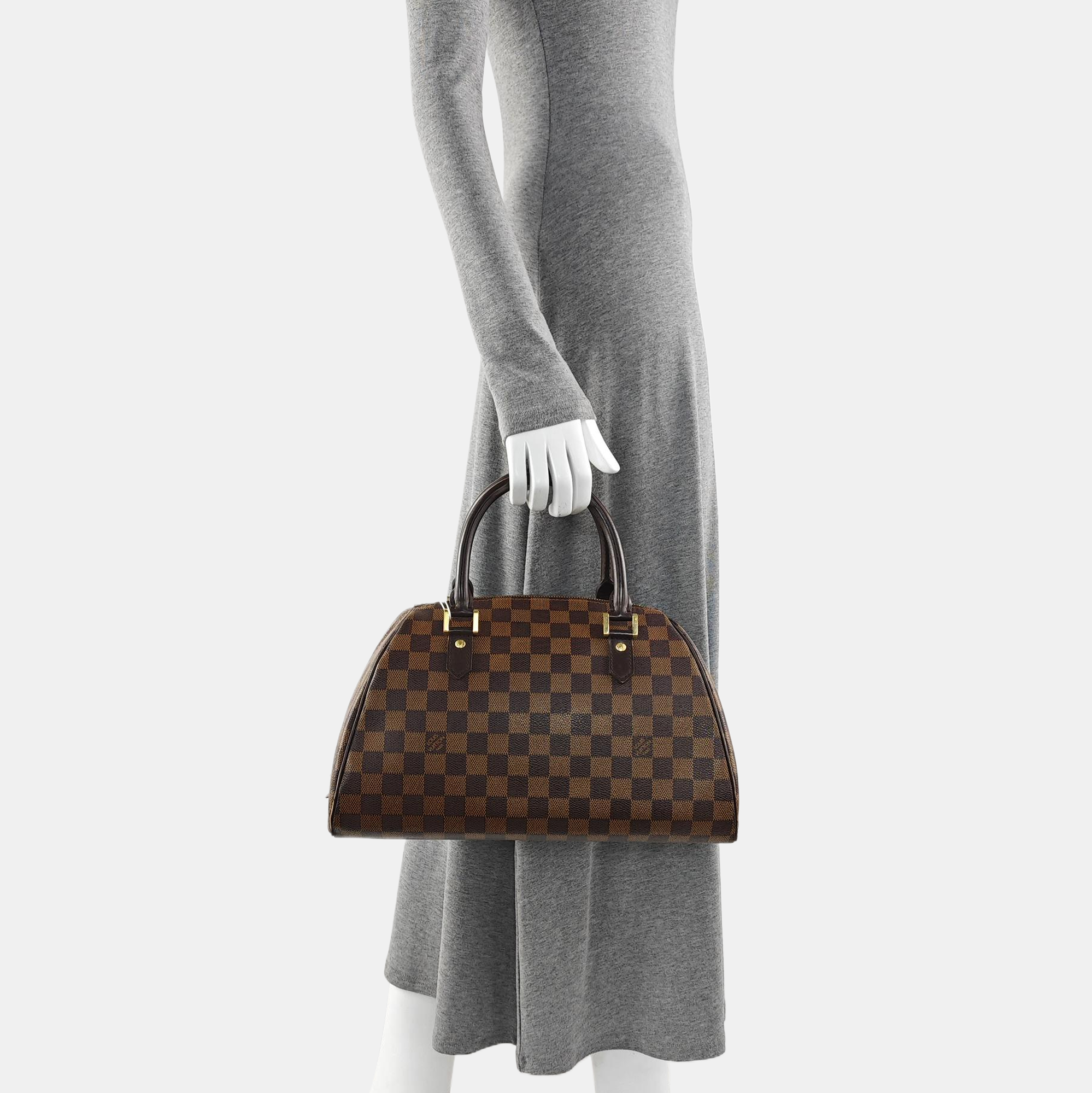 RIBERA MM Damier Ebene Coated Canvas Brown