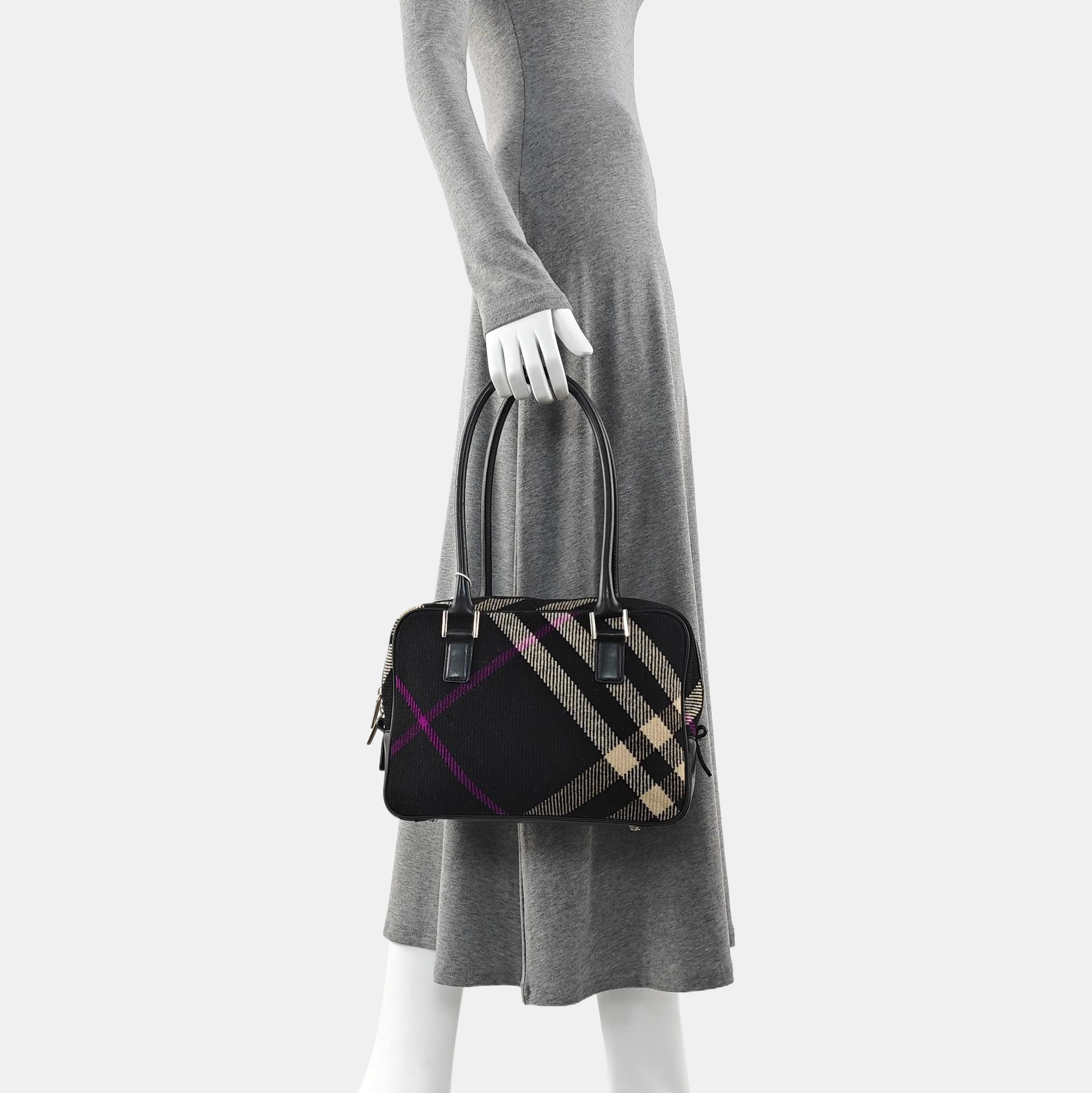 Fabric Top Handle Bag Black