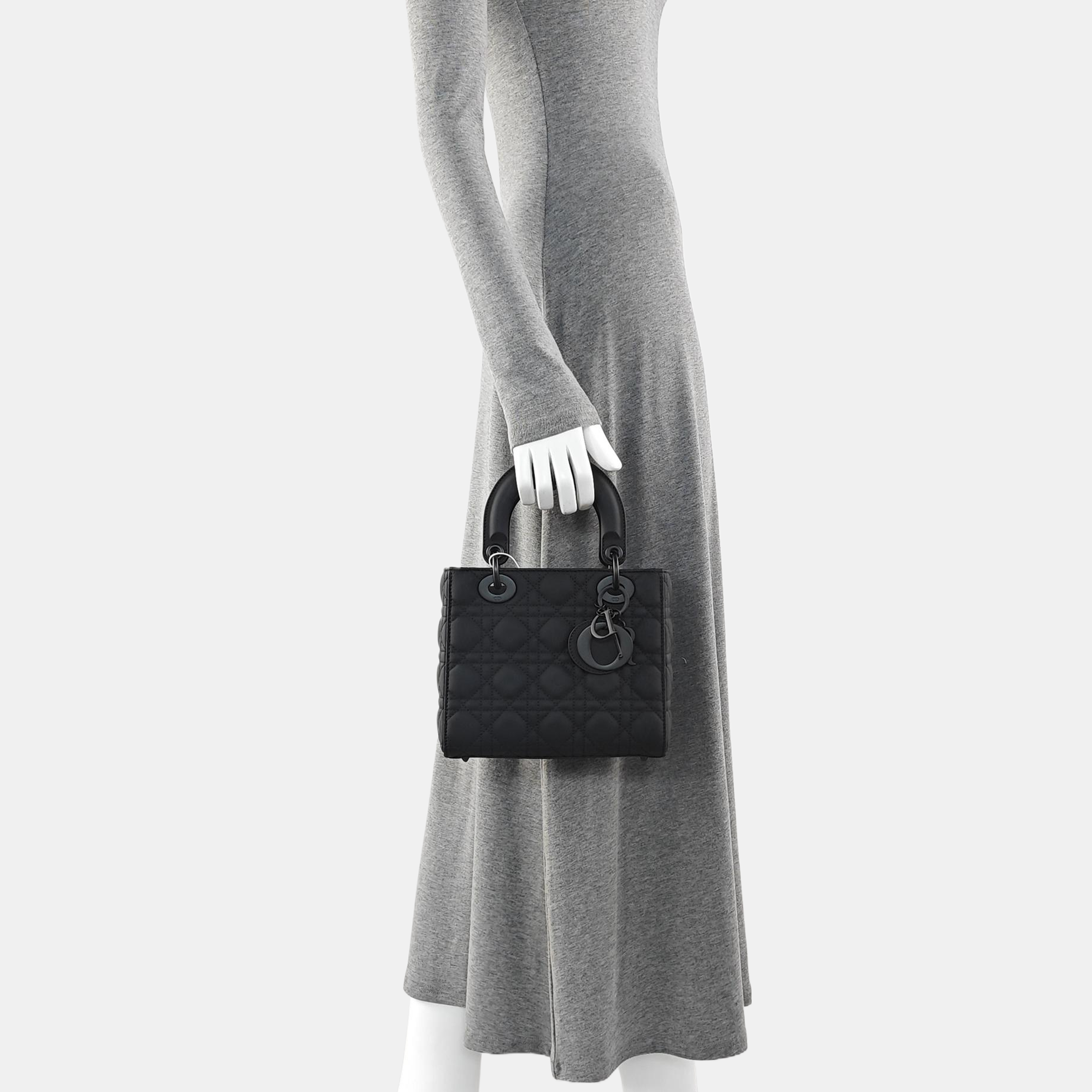Lady Dior Small Cannage Calfskin Black