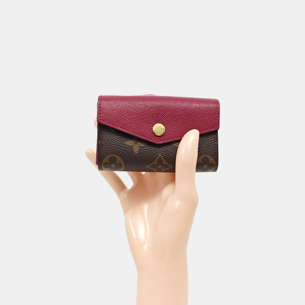 SARAH Monogram Coated Canvas Brown Card Holder