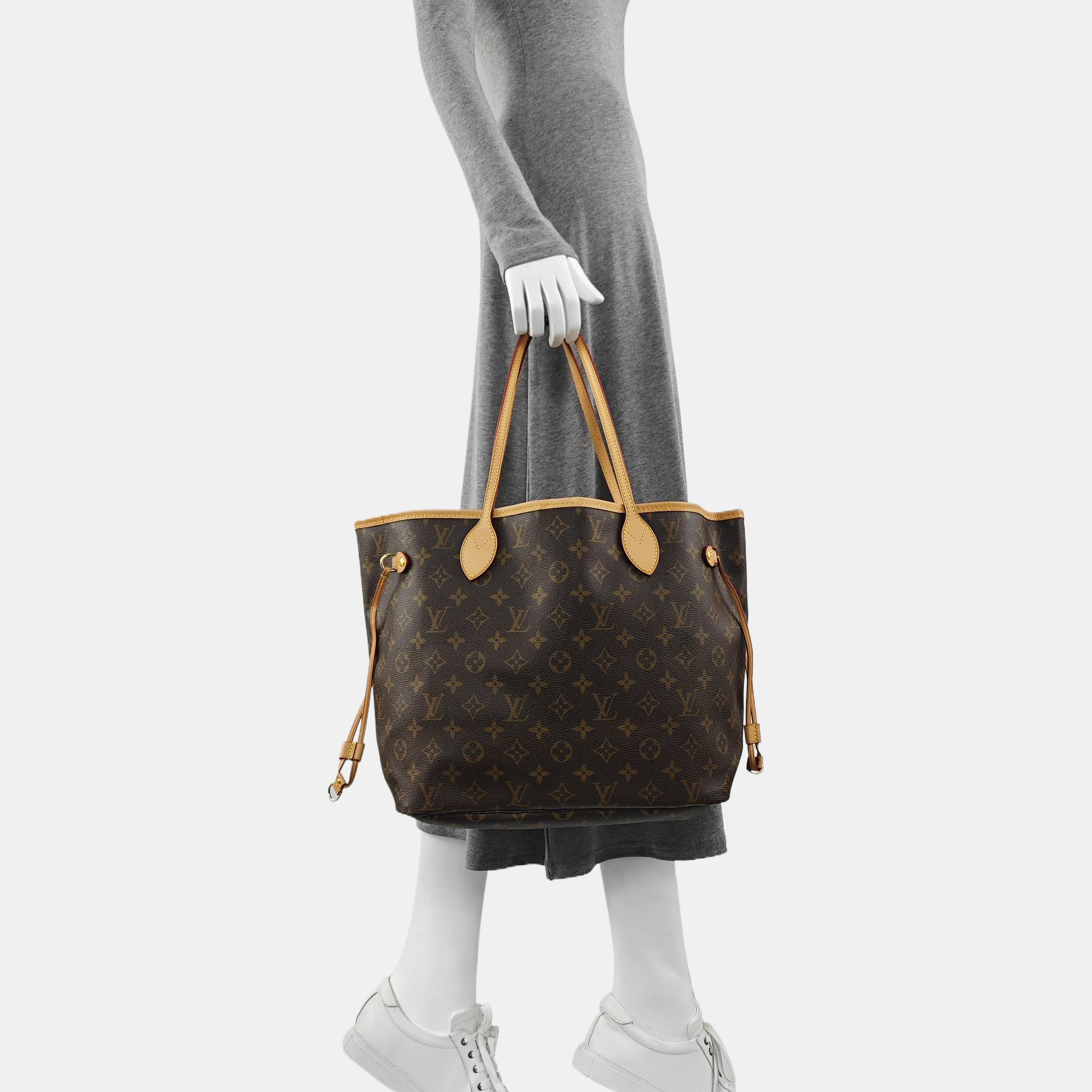 Authenticated pre-owned  NEVERFULL MM Monogram Coated Canvas Brown - Tote Bag at Looply