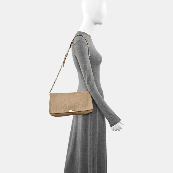 Calfskin Shoulder Bag Beige