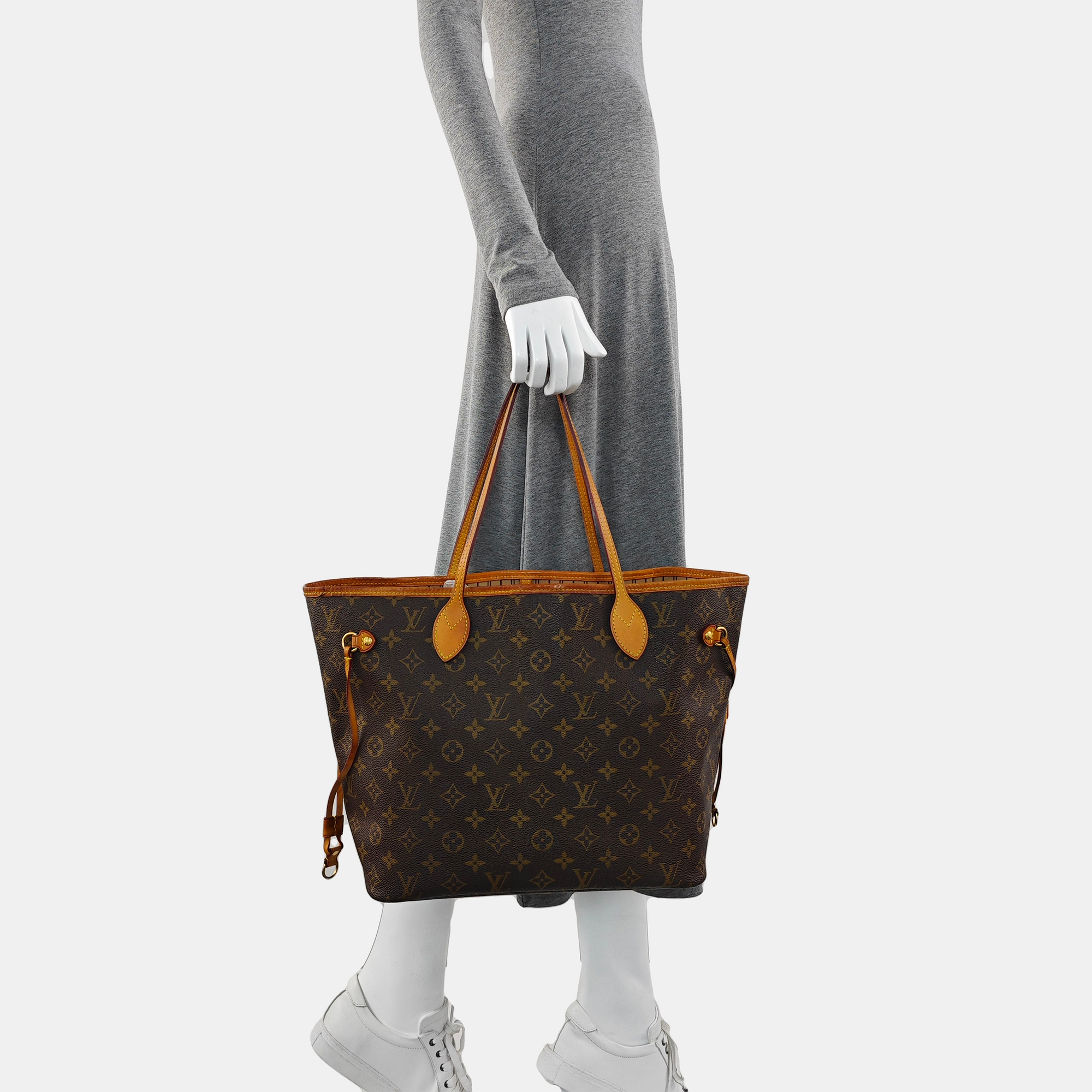 NEVERFULL MM Monogram Coated Canvas Brown