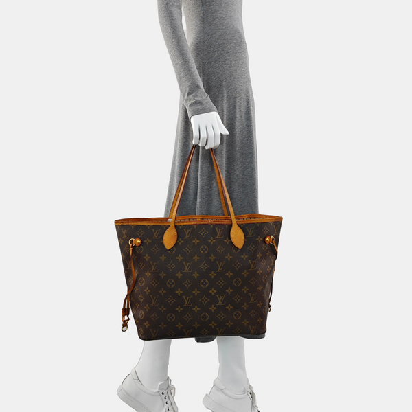 NEVERFULL MM Monogram Coated Canvas Brown