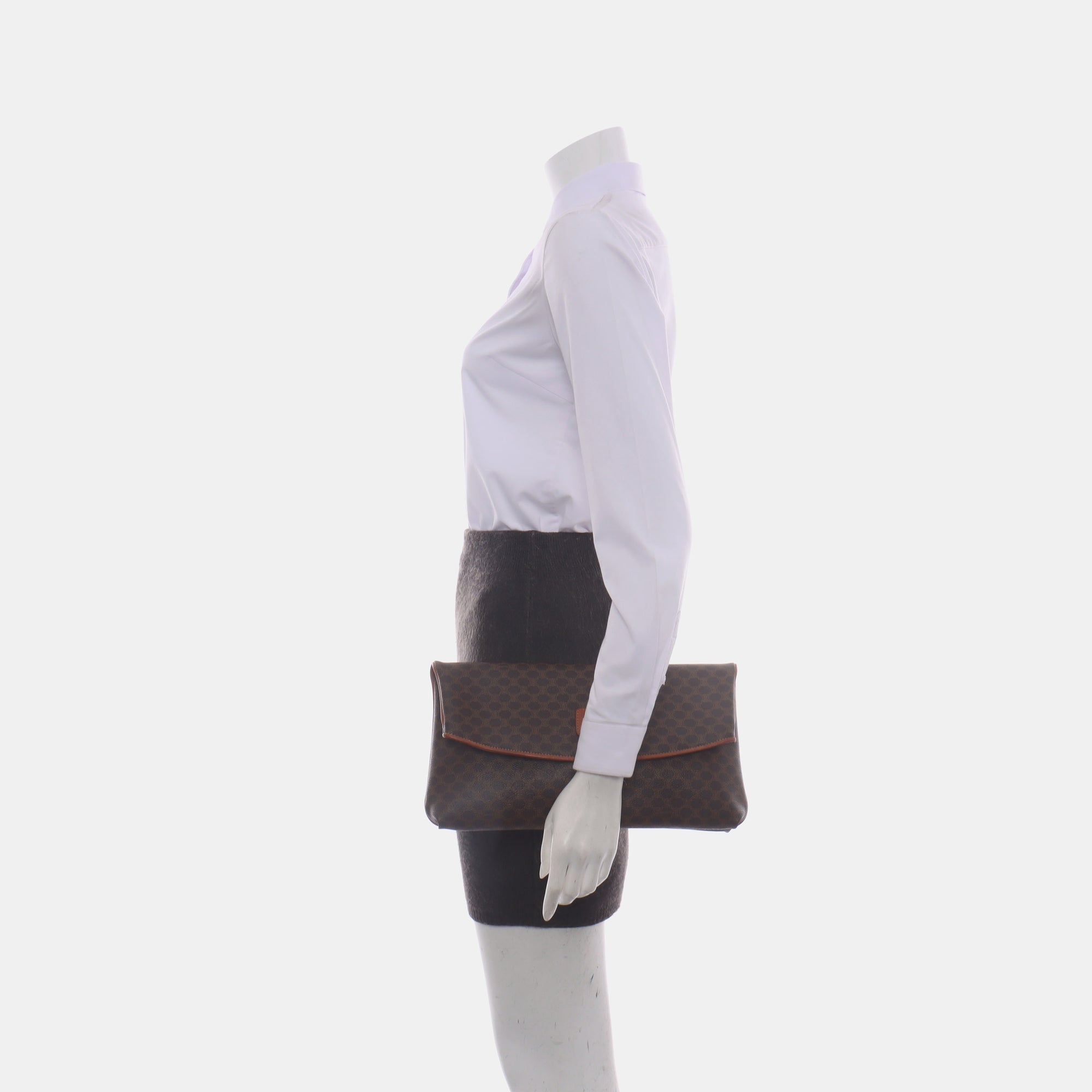 MACADAM CLUTCHES Coated Canvas Brown