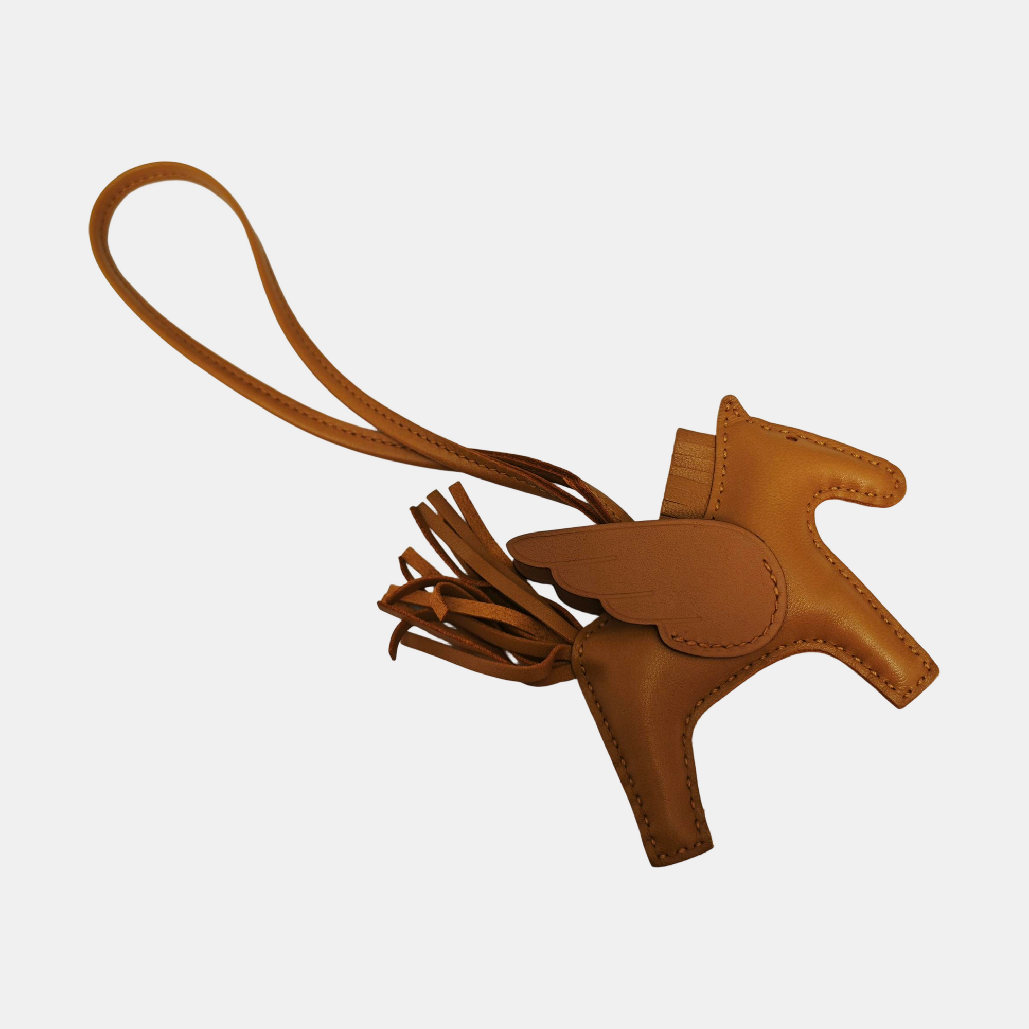 Leather Bag Charm Brown