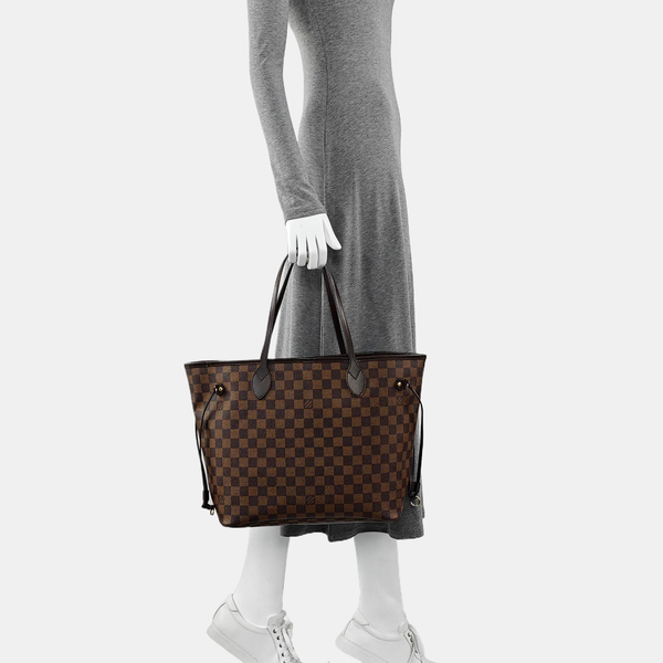 Authenticated pre-owned  NEVERFULL MM Damier Ebene Coated Canvas Brown - Tote Bag at Looply
