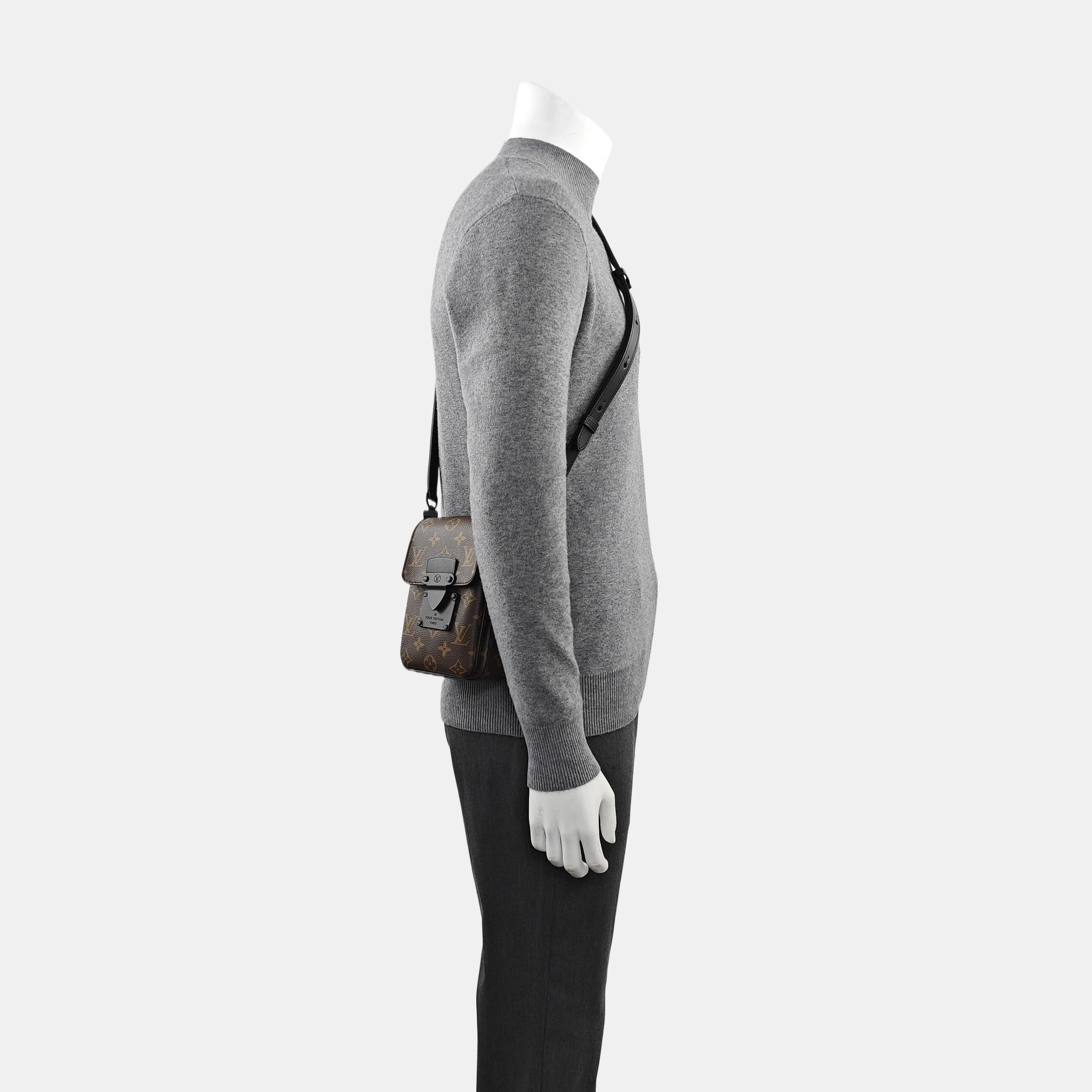 S LOCK Mini Monogram Coated Canvas Brown