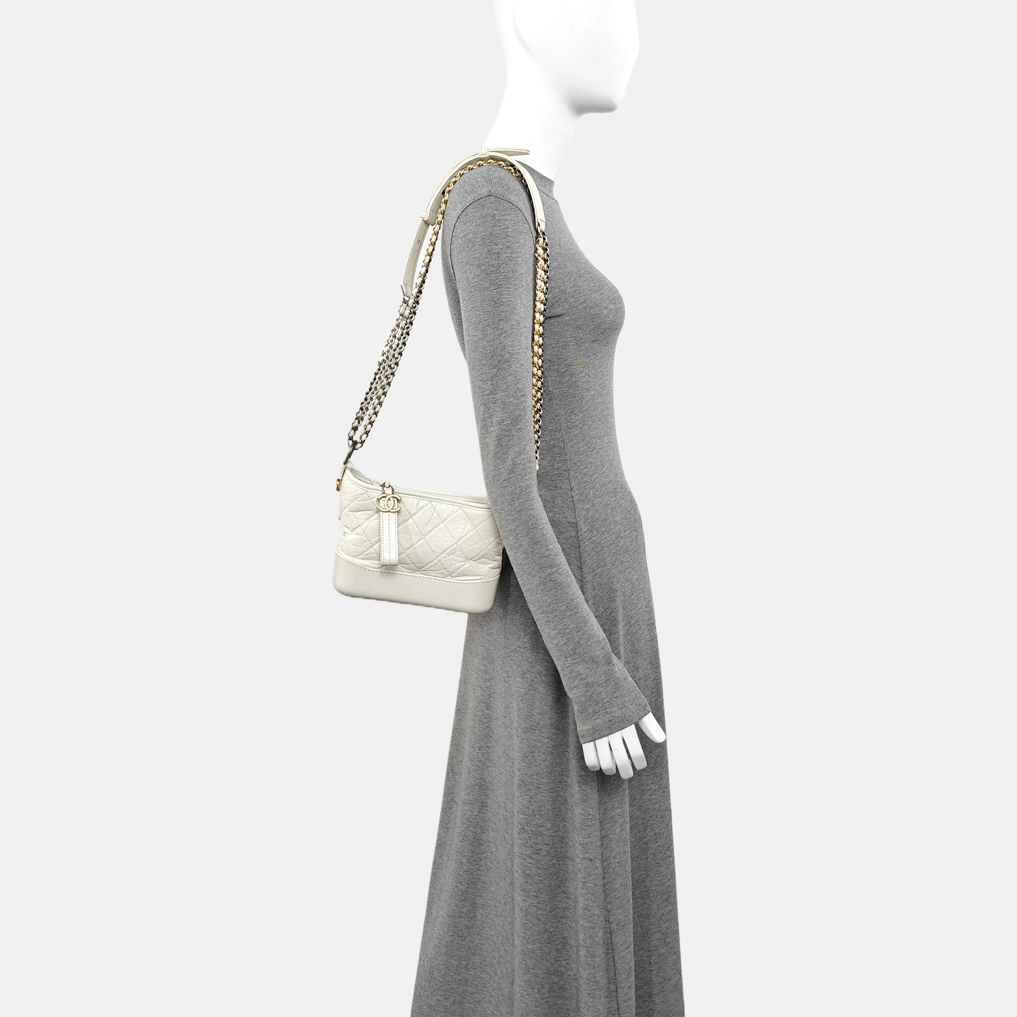 GABRIELLE Mini Quilted Calfskin White
