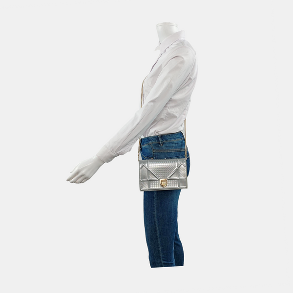 Diorama Cannage Calfskin Silver