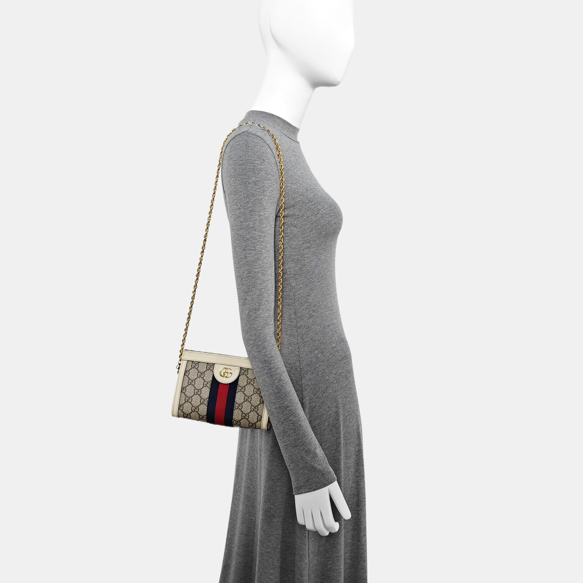 Ophidia Mini Monogram Coated Canvas Beige
