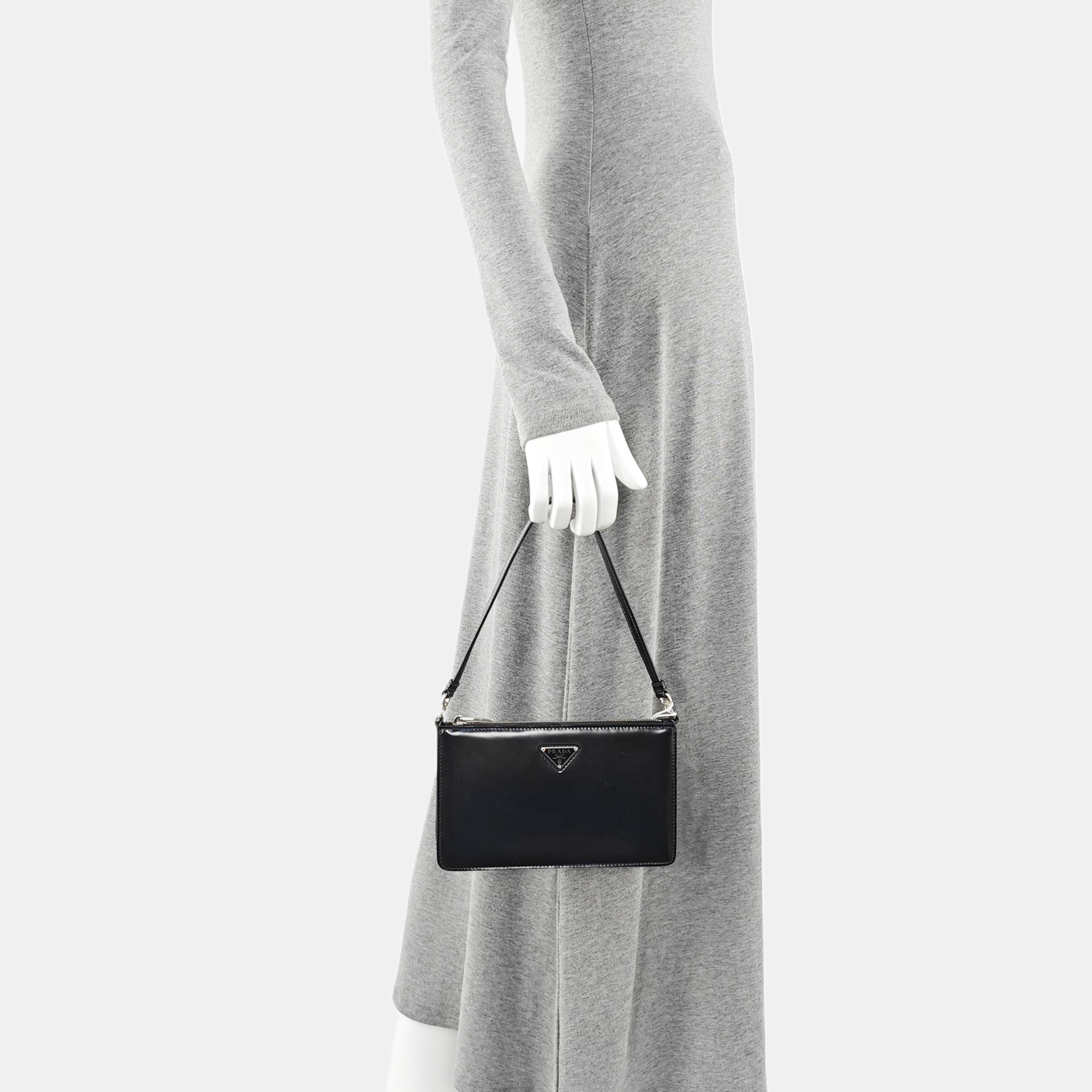 Calfskin Top Handle Bag Mini Black
