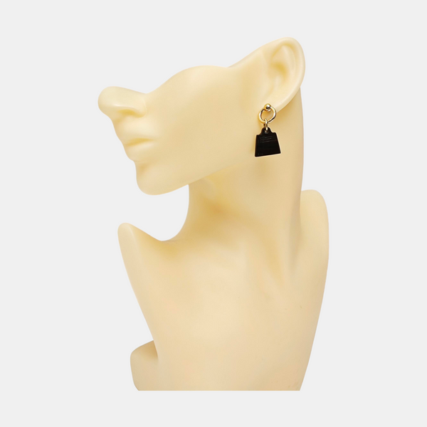Amulette Maroquinier Metal Black Earrings