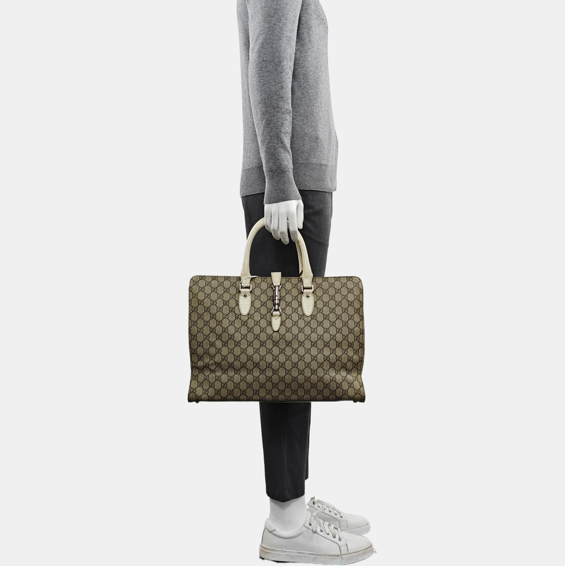 Monogram Coated Canvas Top Handle Bag Beige