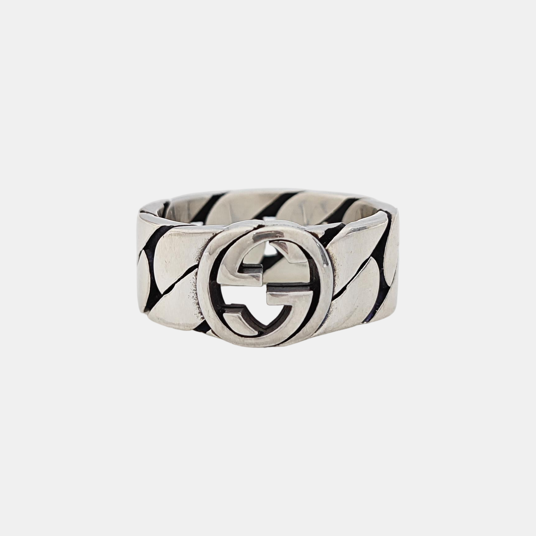 Interlocking G 925 Sterling Silver Ring HK 16