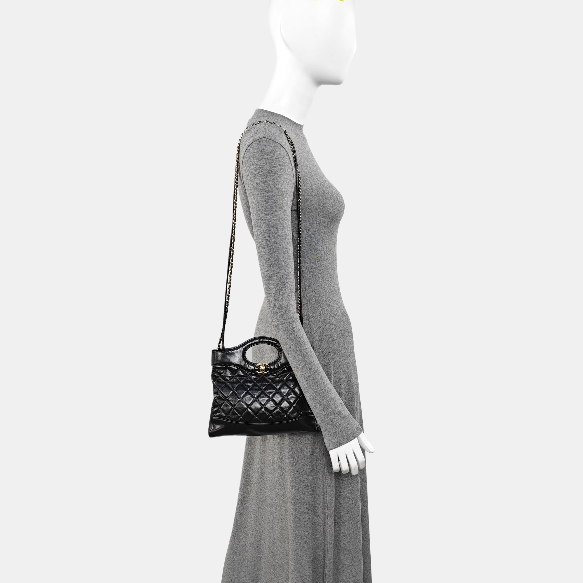 CHANEL 31 Mini Quilted Calfskin Black