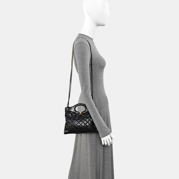 CHANEL 31 Mini Quilted Calfskin Black