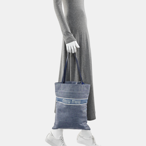 Fabric Shoulder Bag Blue