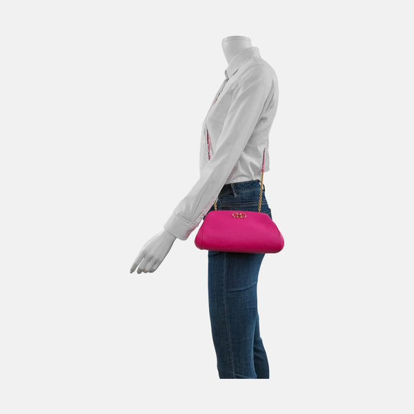 Authenticated pre-owned  Gancini Mini Calfskin Pink - Crossbody Bag at Looply