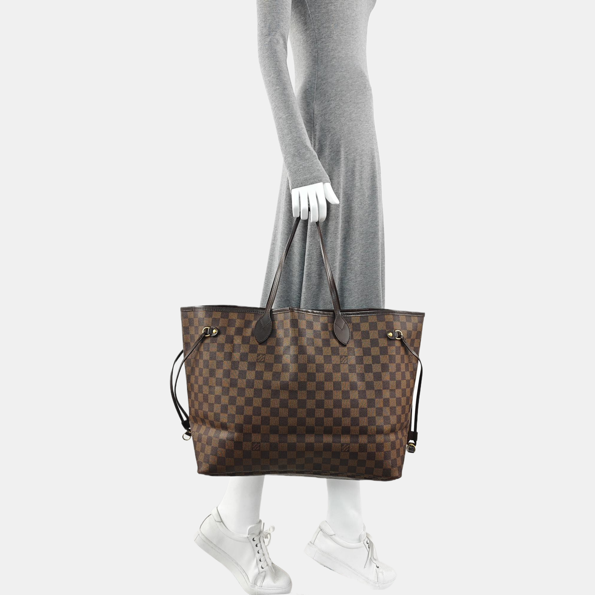 NEVERFULL GM Damier Ebene Coated Canvas Brown