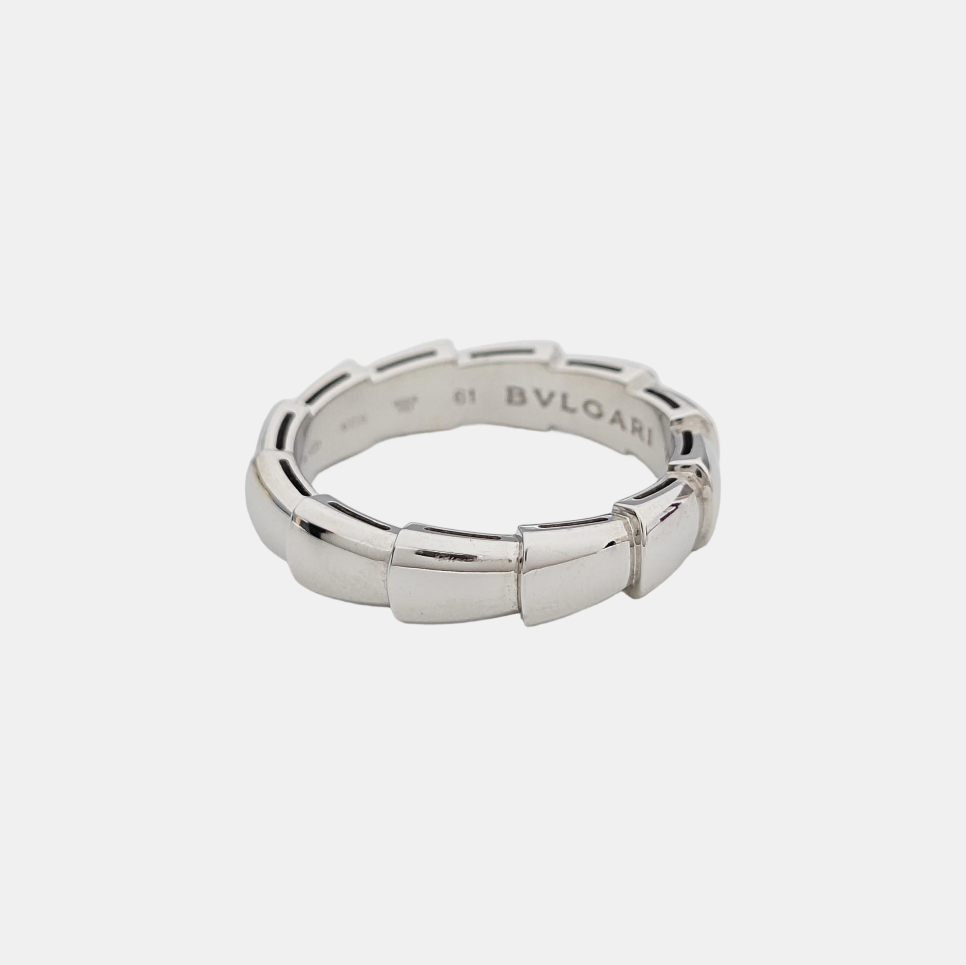 SERPENTI 18k White Gold Silver Ring EU 61