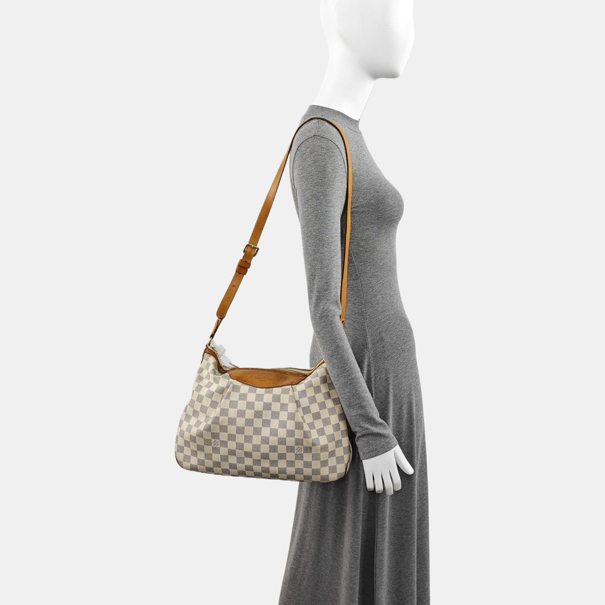 SIRACUSA MM Damier Azur Coated Canvas White
