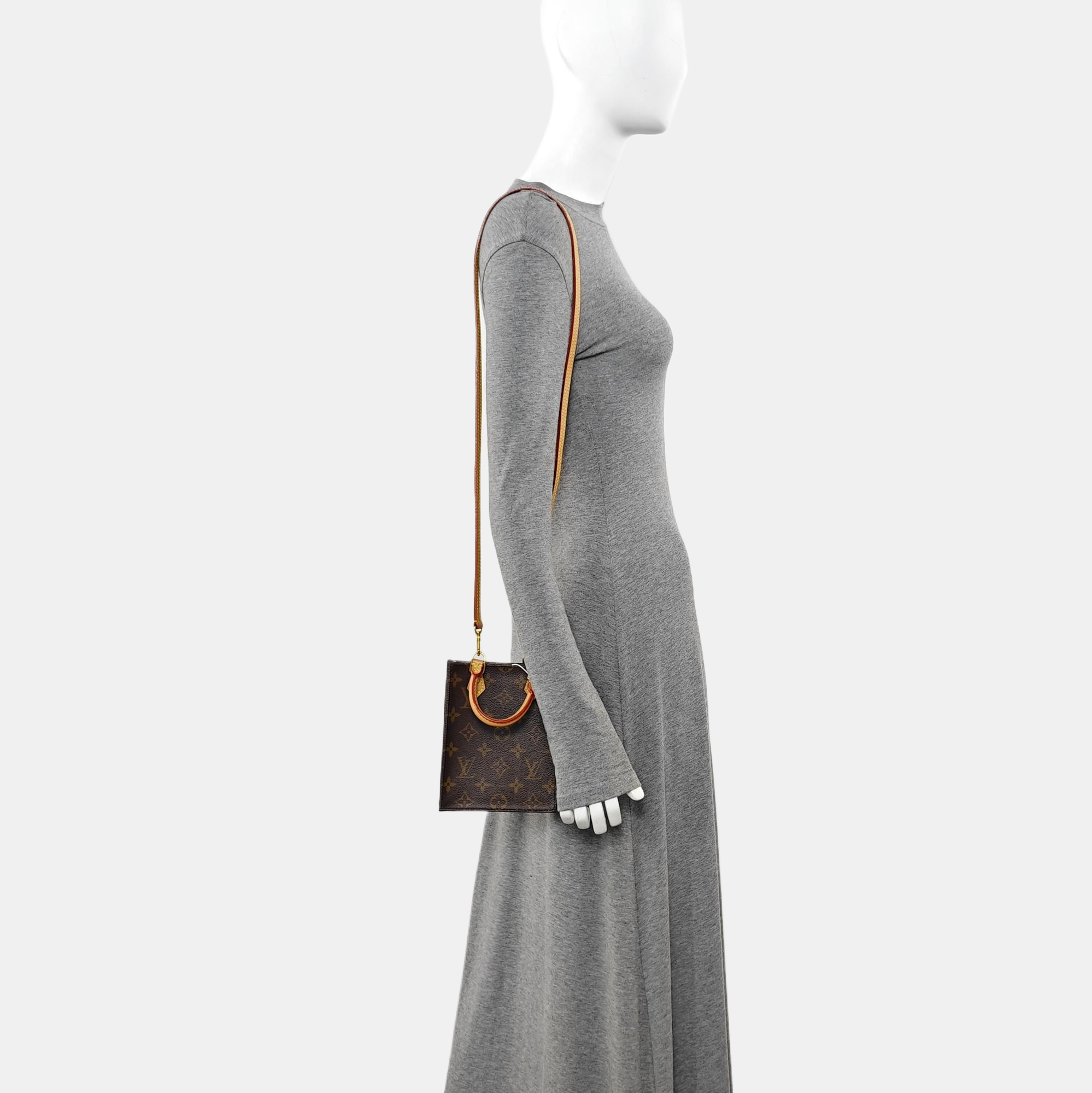 SAC PLAT Mini Monogram Coated Canvas Brown