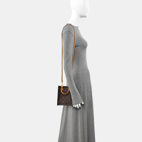 SAC PLAT Mini Monogram Coated Canvas Brown