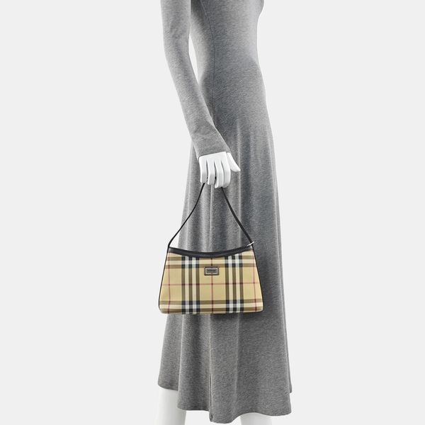 Coated Canvas Top Handle Bag Beige