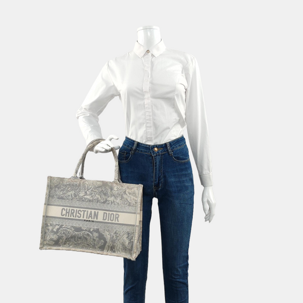 Book Tote Medium Canvas Gray