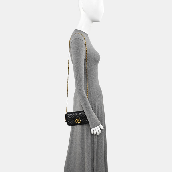 GG Marmont Mini Quilted Calfskin Black