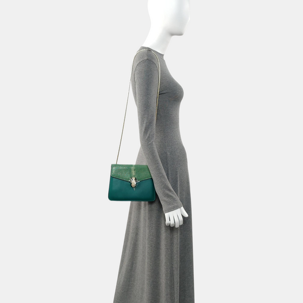 SERPENTI FOREVER Small Stingray Leather Green