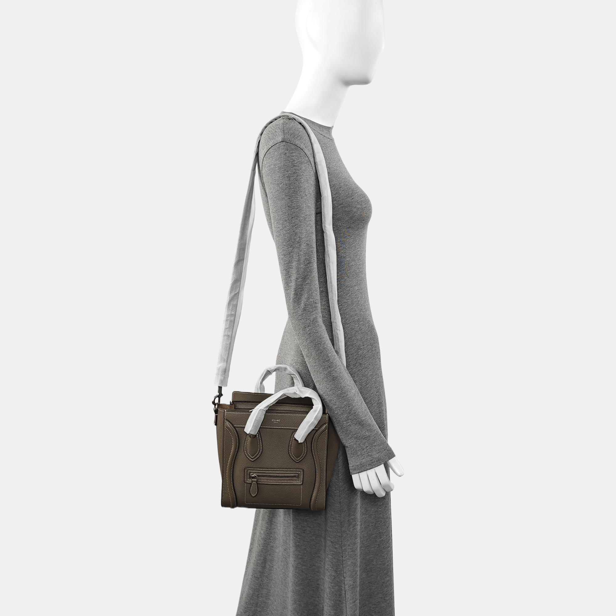 Authenticated pre-owned  LUGGAGE Nano Calfskin Grey - Tote Bag at Looply