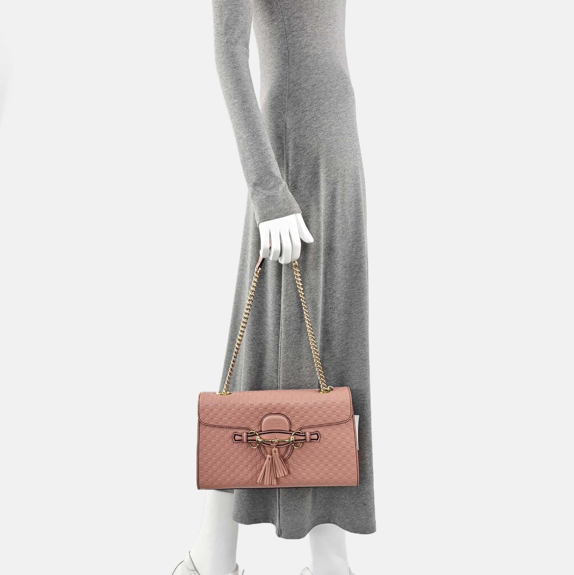 Emily Chain Monogram Calfskin Pink