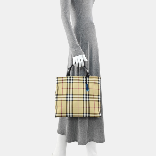 Coated Canvas Tote Bag Beige