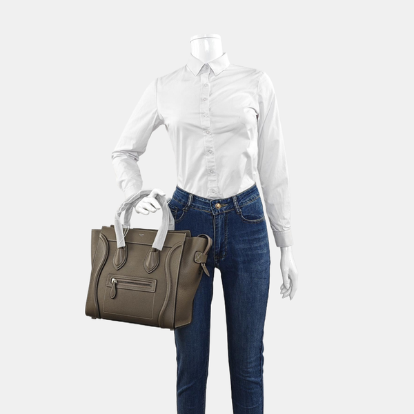 Authenticated pre-owned  LUGGAGE Micro Calfskin Grey - Tote Bag at Looply