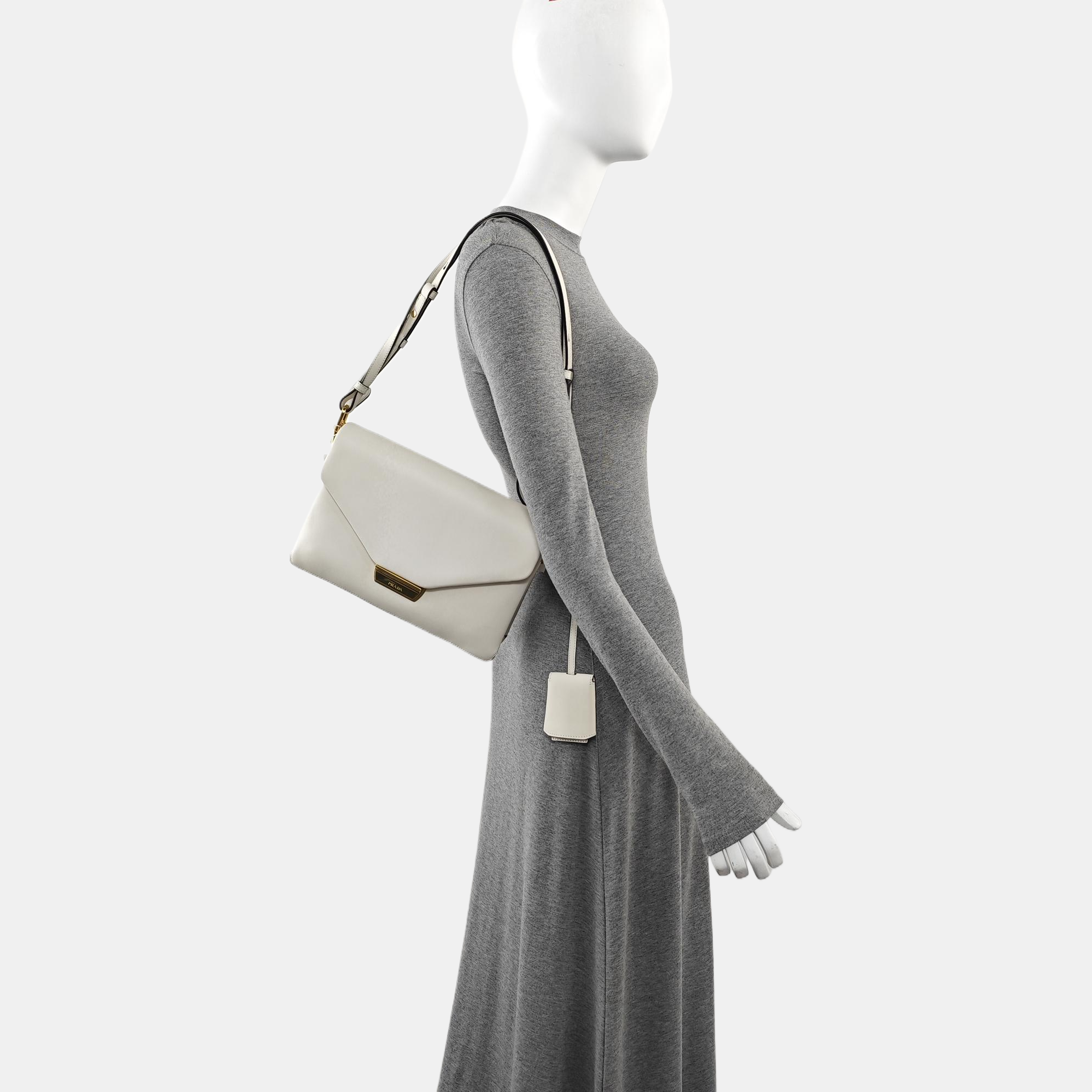 Calfskin Shoulder Bag White