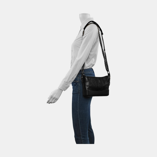 GABRIELLE Small Python Black