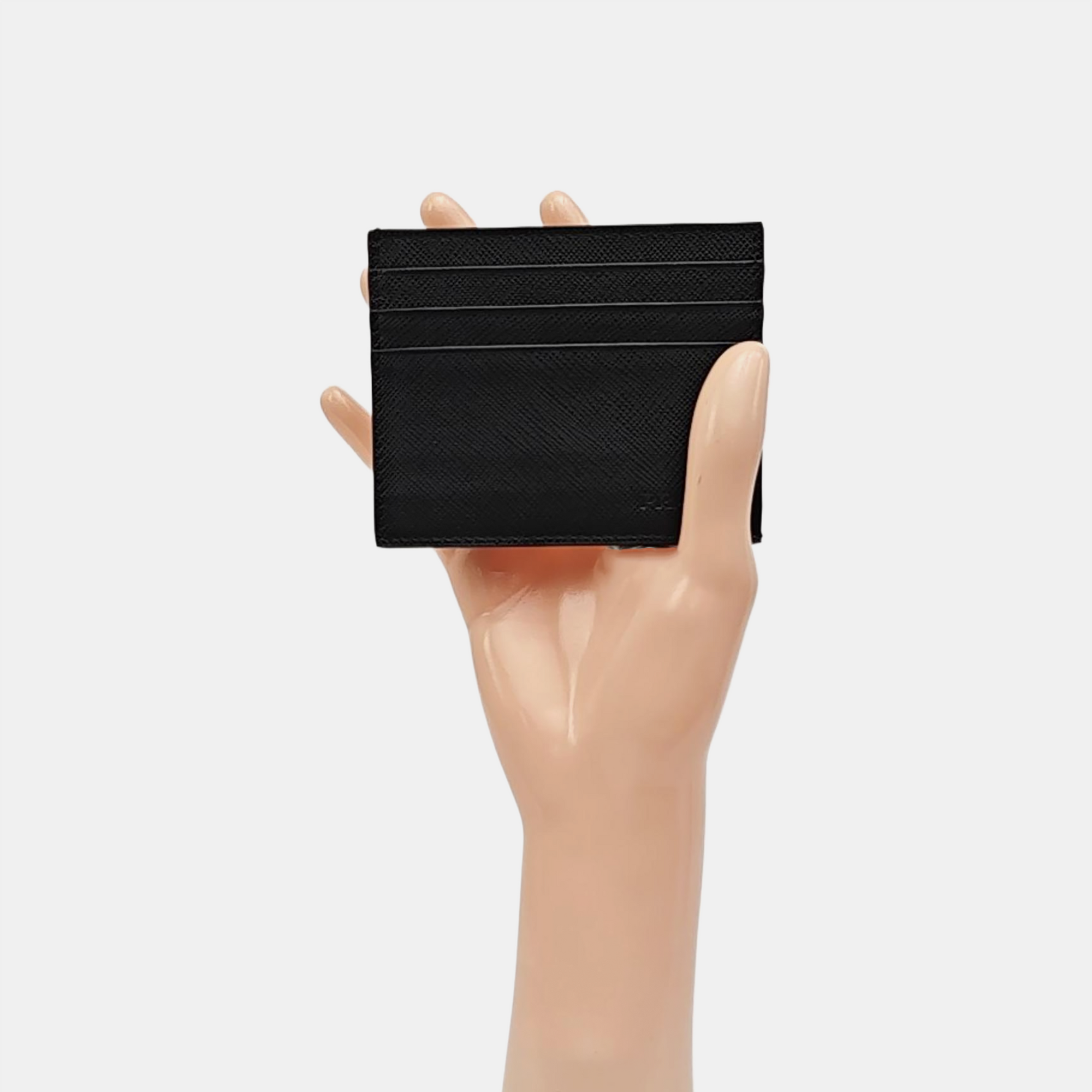 Saffiano Calfskin Card Holder Black