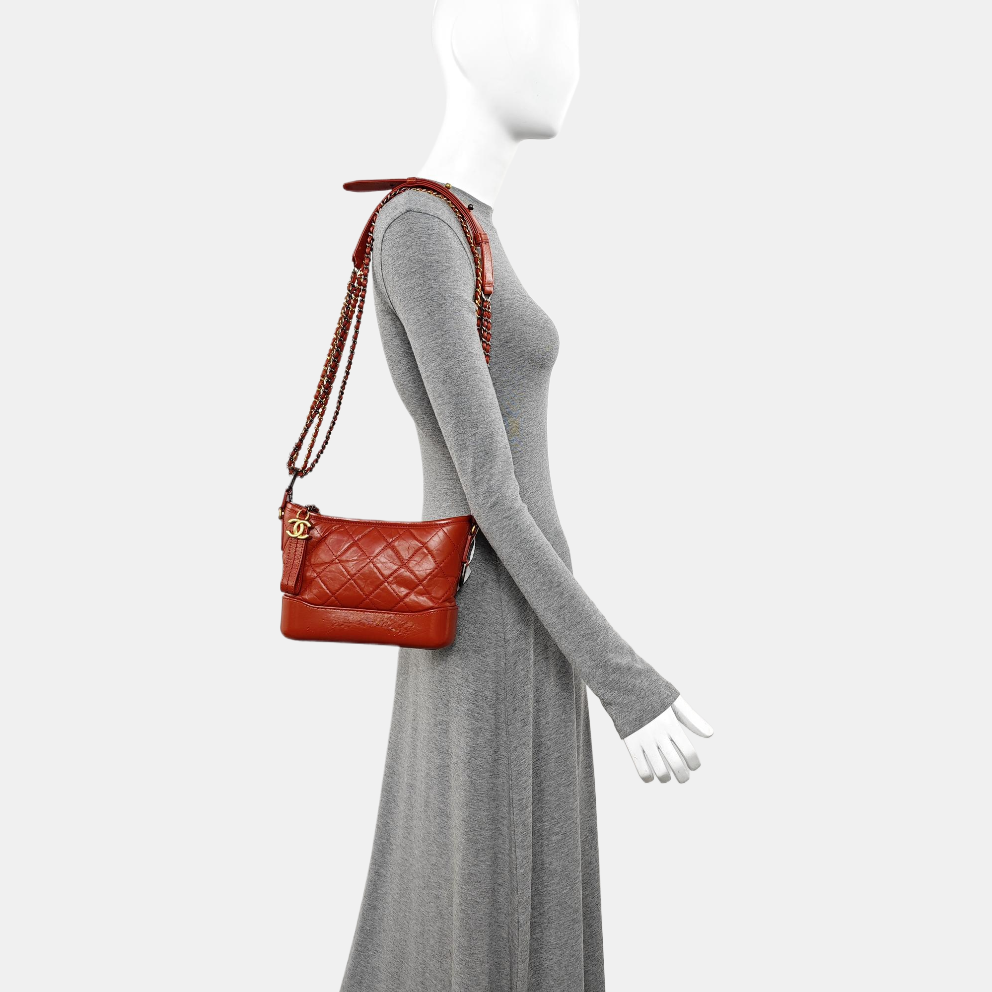 GABRIELLE Small Quilted Calfskin Red