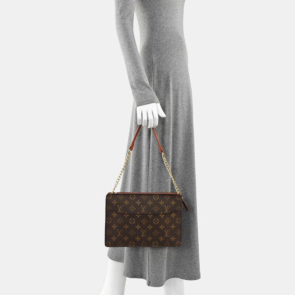 Monogram Coated Canvas Top Handle Bag Brown