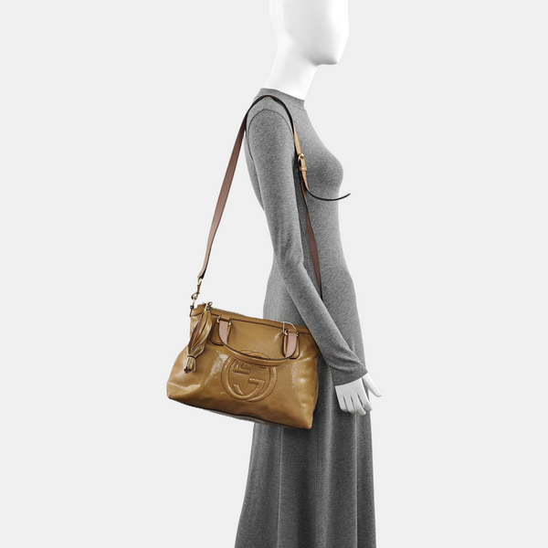 Authenticated pre-owned  Soho Small Patent Leather Beige - Tote Bag at Looply