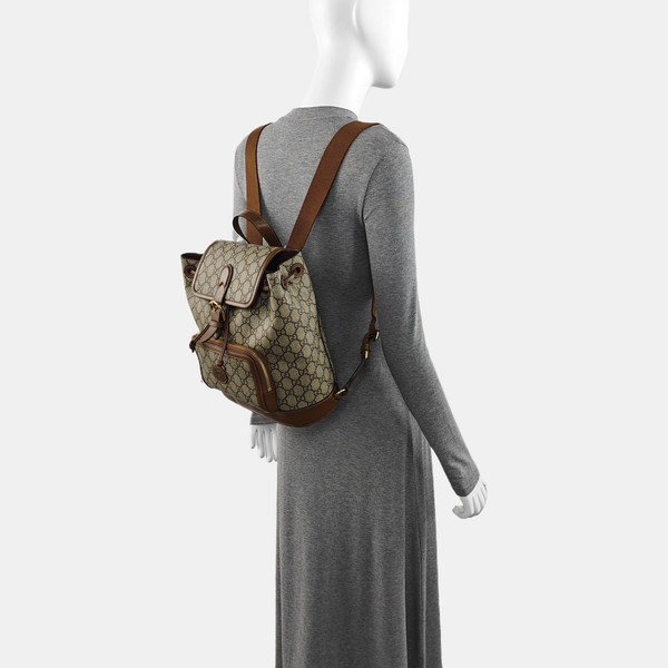 Monogram Coated Canvas Backpack Black