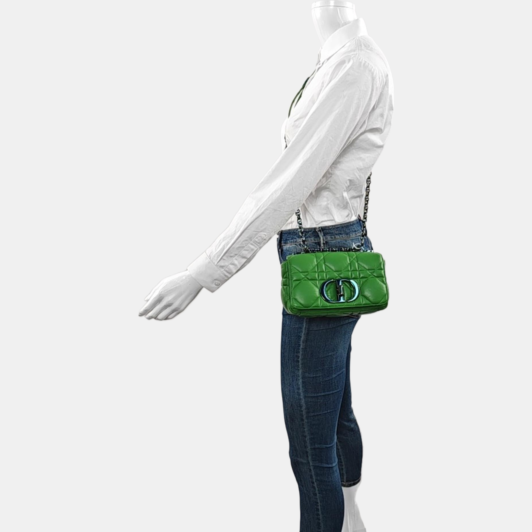 Dior Caro Small Cannage Calfskin Green