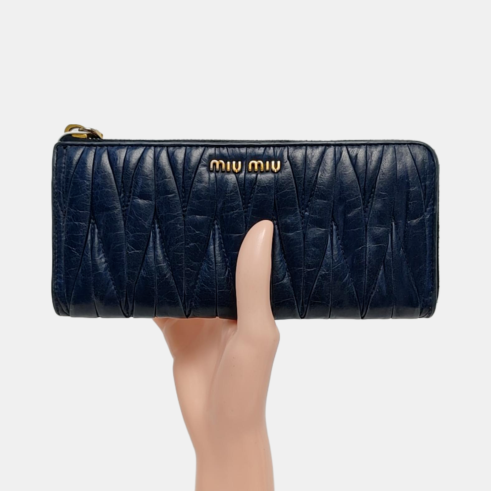 Quilted Lambskin Wallet Blue