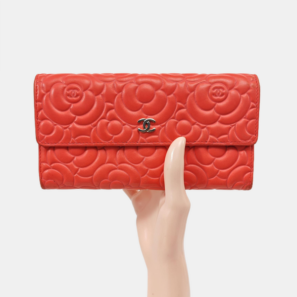 Quilted Lambskin Wallet Red