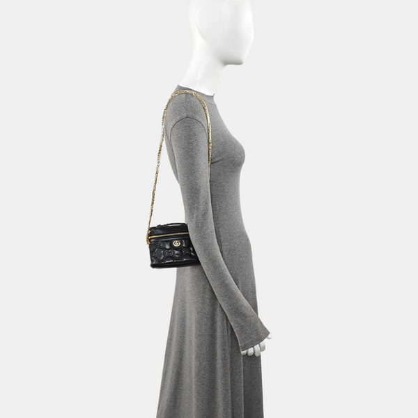 Monogram Calfskin Shoulder Bag Black