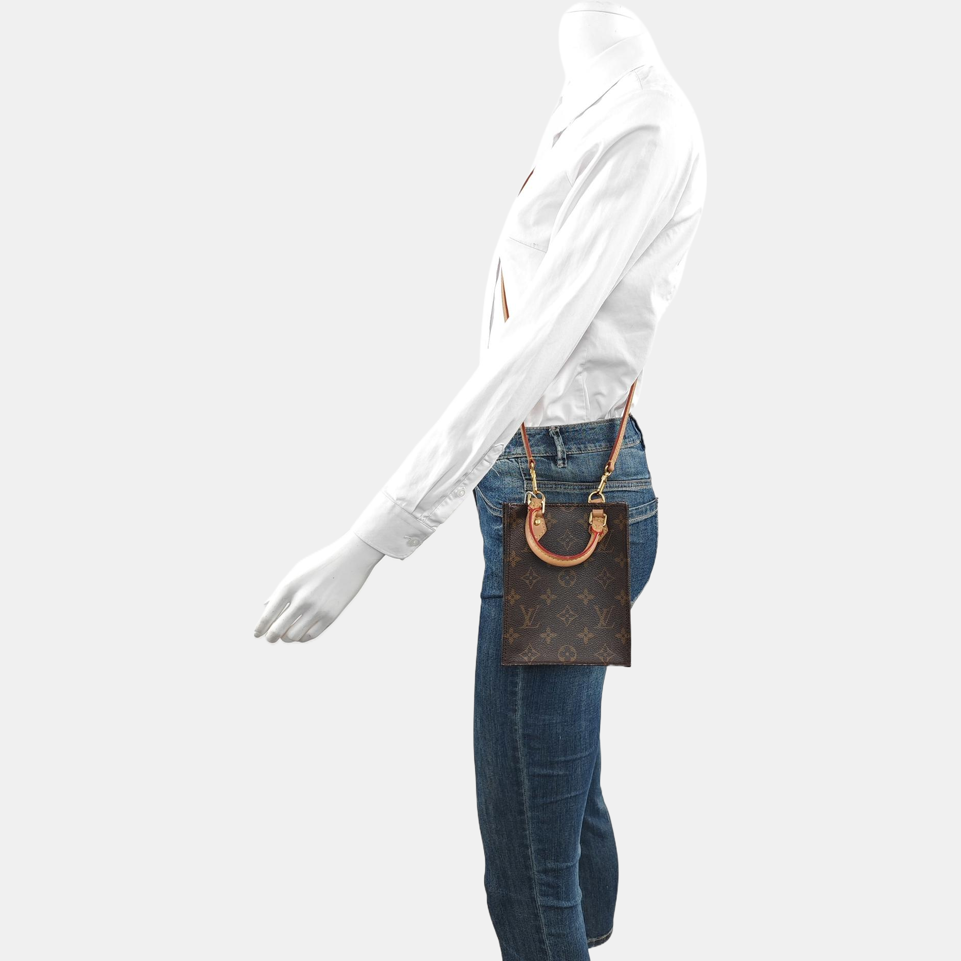 SAC PLAT Mini Monogram Coated Canvas Brown