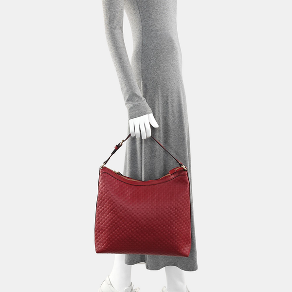 Monogram Calfskin Top Handle Bag Red