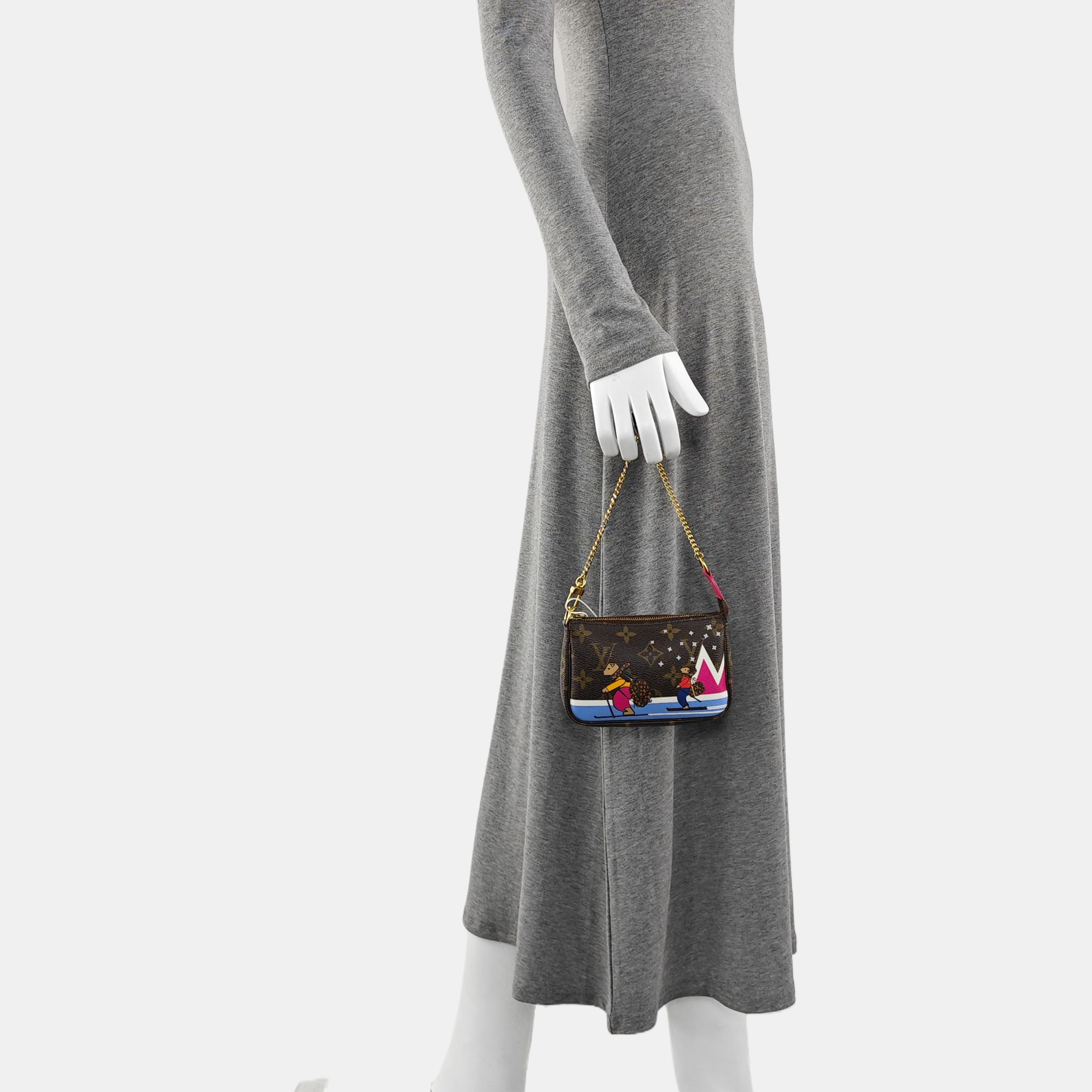 Authenticated pre-owned  ACCESSOIRES Mini Monogram Coated Canvas Brown - Top Handle Bag at Looply